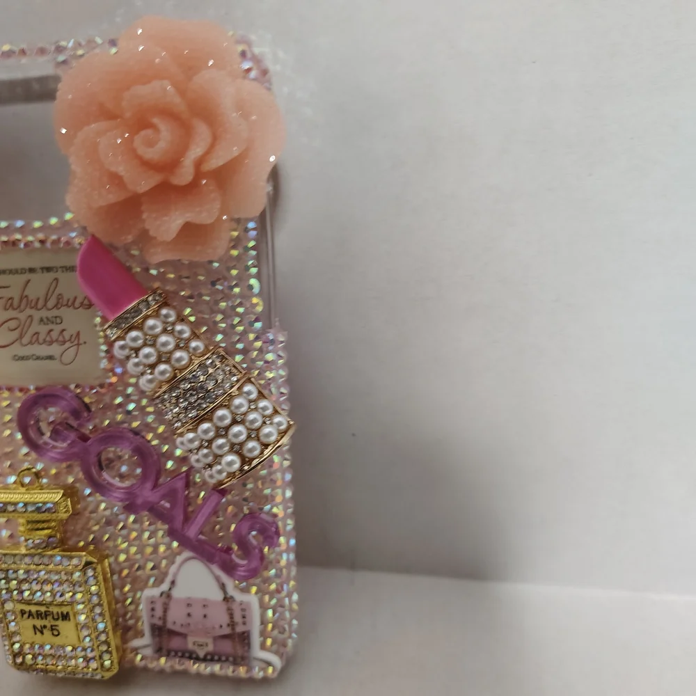 IPhone 11 Pro Custom Handmade Bedazzled Girly Pink Bling Phone Case